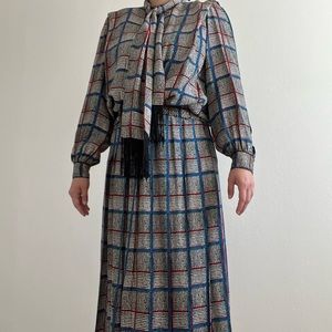 Unique Checkered 3 Piece Dress Set